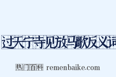 过天宁寺见放马歌反义词是什么意思的图片